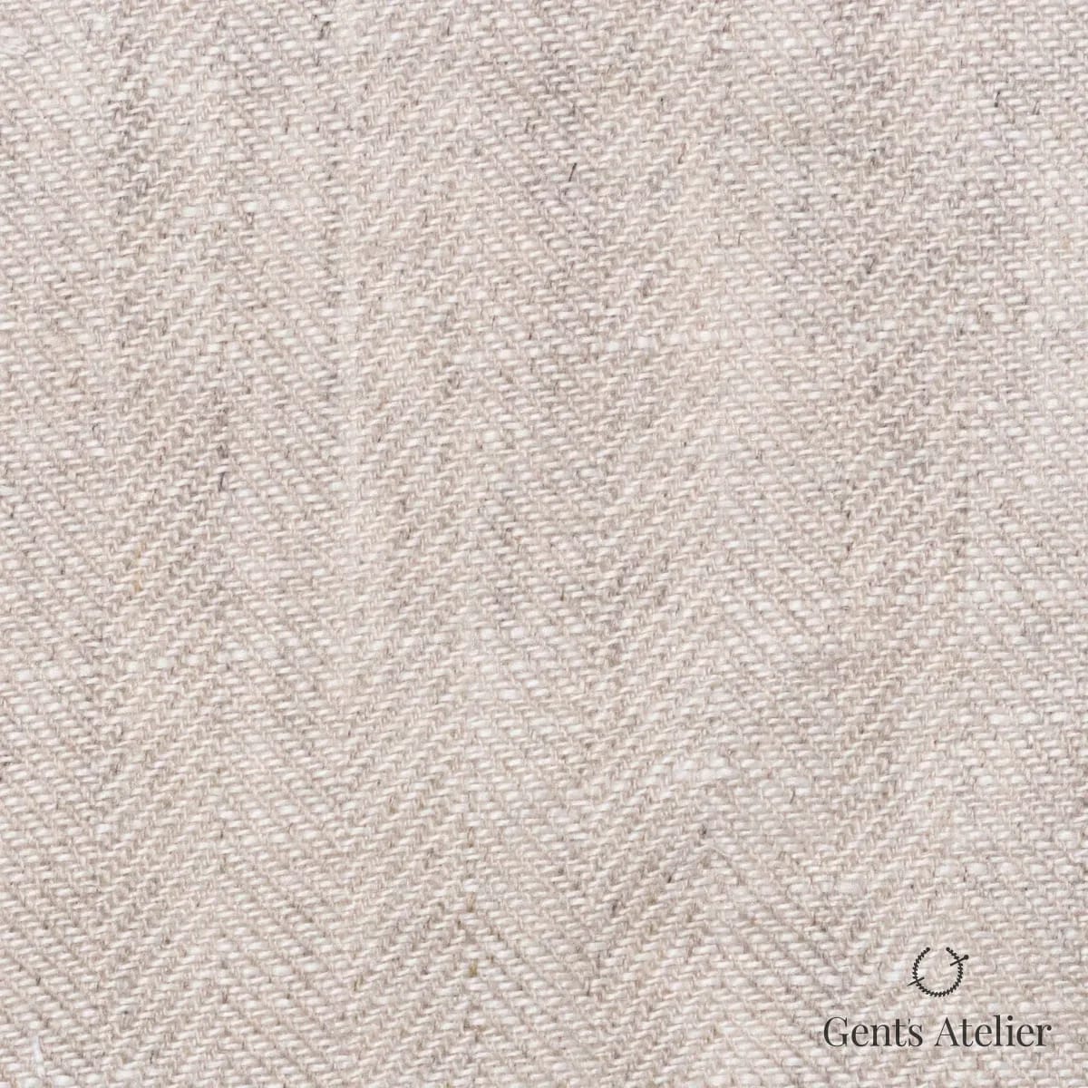 Костюмная ткань Marzoni 613 - 548 / 900 — Бежевый, ёлочка, 100% Linen