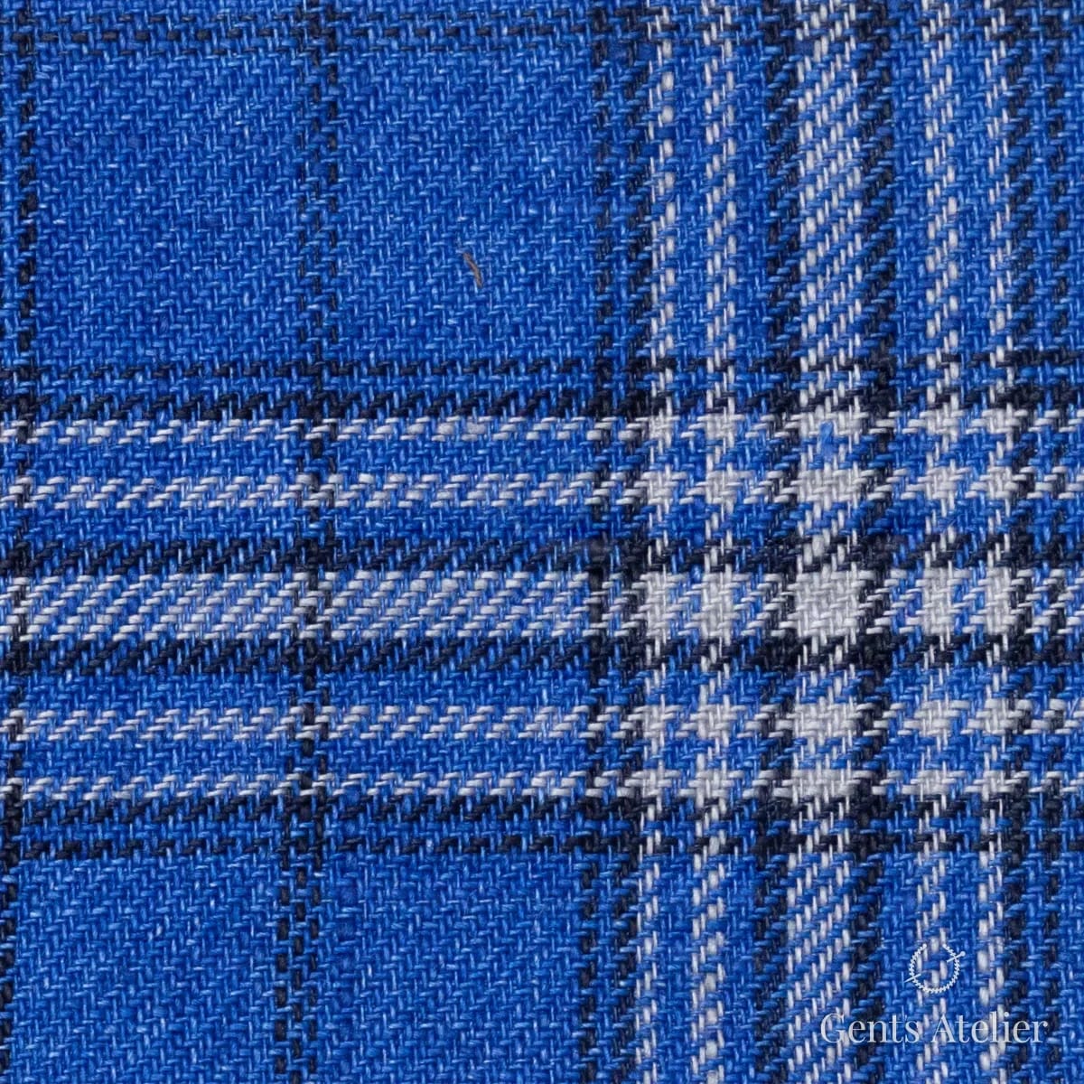Костюмная ткань Marzoni 613 - 557 / 800 — Синий, виндоупейн, 100% Linen
