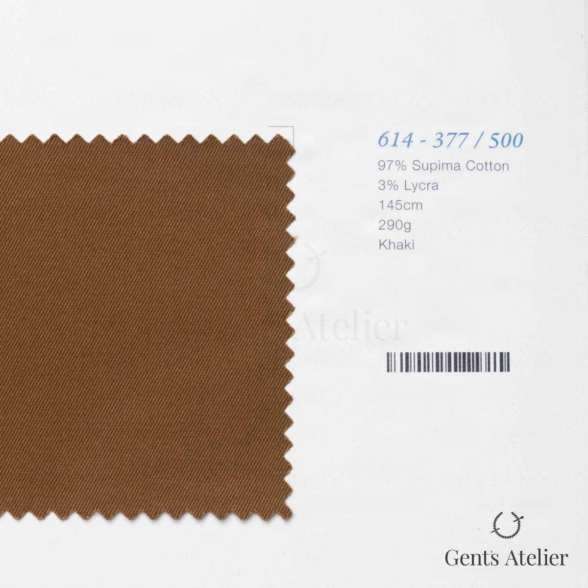 Образец ткани Marzoni 614 - 377 / 500 с этикеткой — Хаки