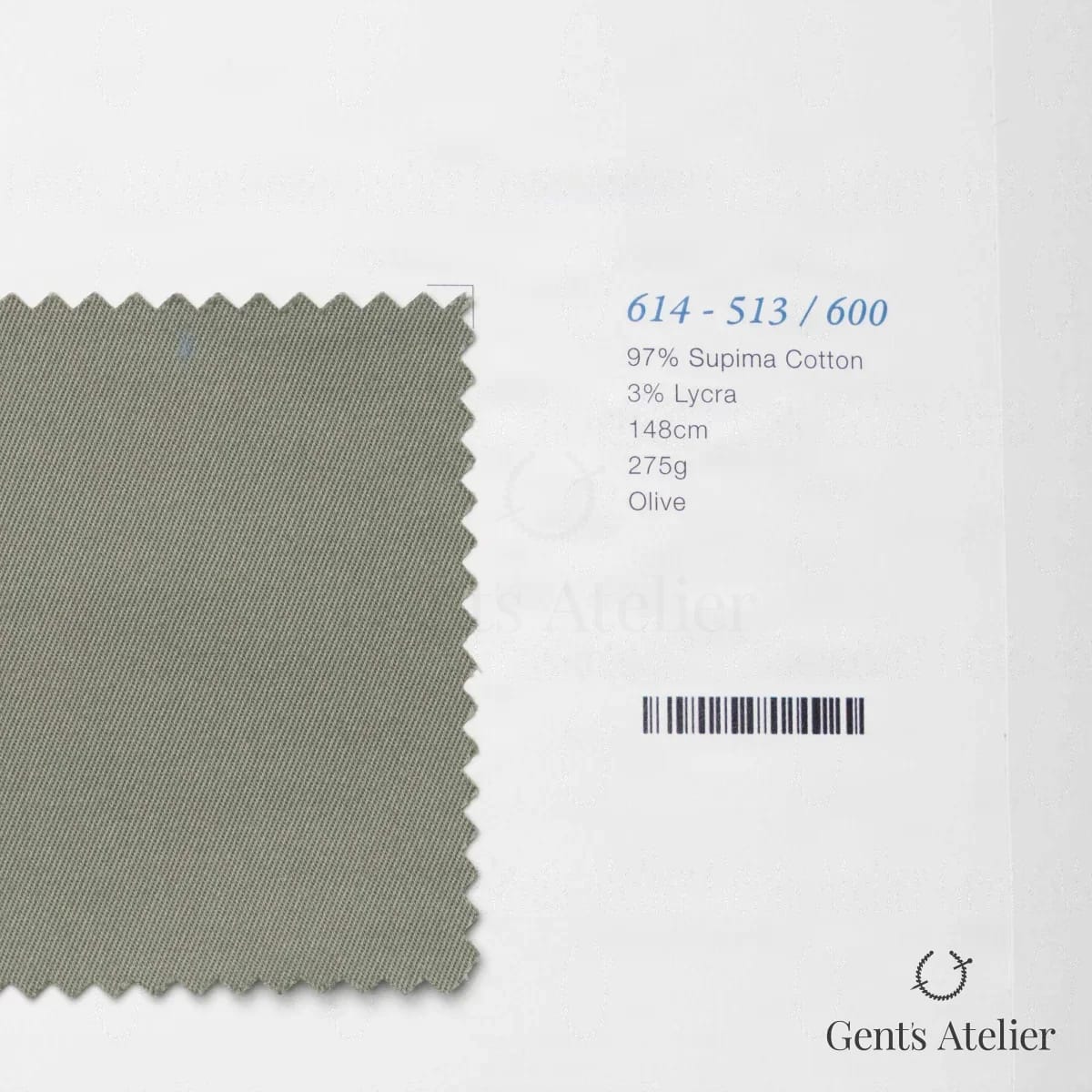 Образец ткани Marzoni 614 - 513 / 600 с этикеткой — Оливковый
