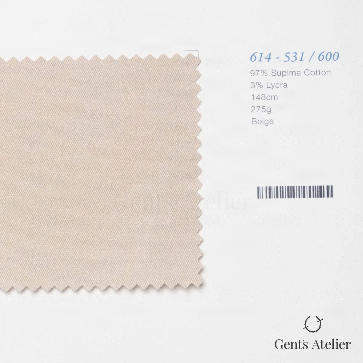 Образец ткани Marzoni 614 - 531 / 600 с этикеткой — Бежевый