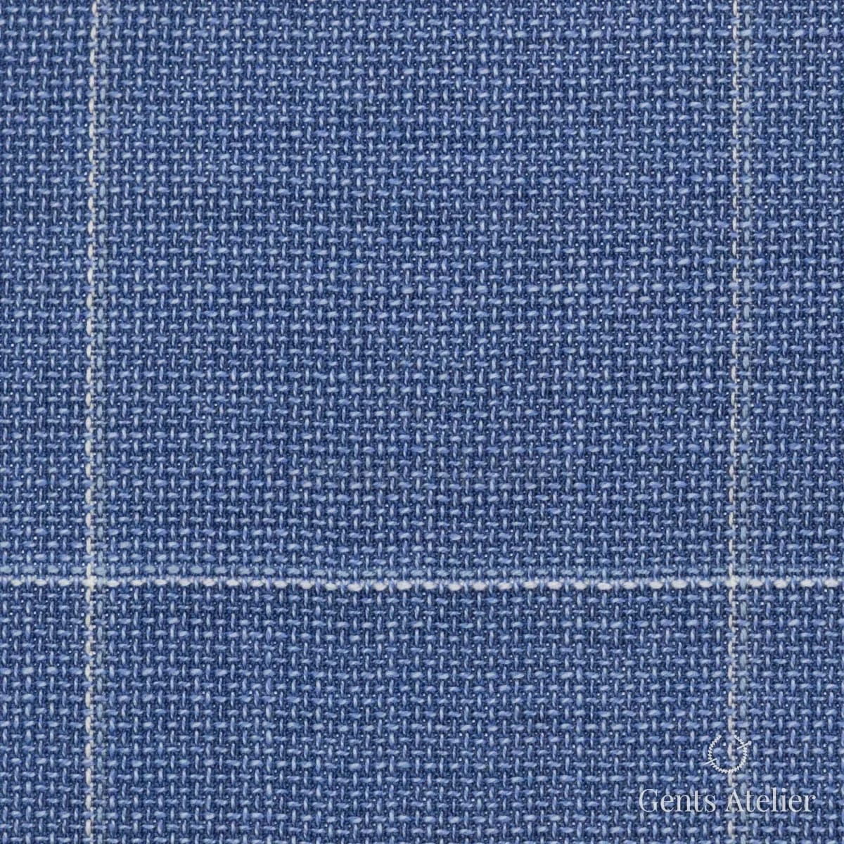 Костюмная ткань Marzoni 631 - 065 / 900 — Голубой / Белый, виндоупейн, 100% шерсть