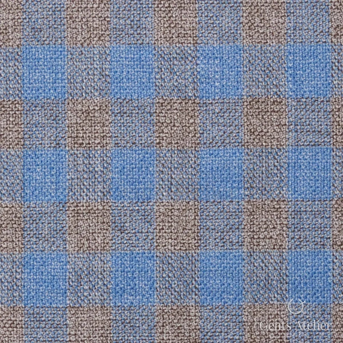 Костюмная ткань Marzoni 651 - 796 / 1200 — Синий / Бежевый, в клетку, 100% шерсть