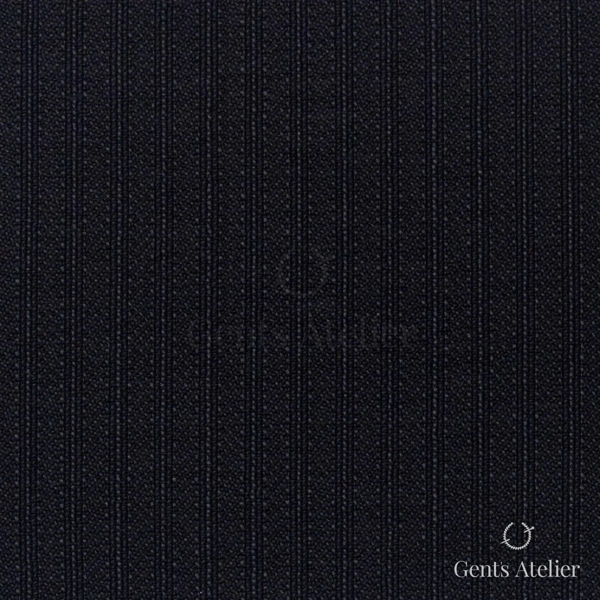 Костюмная ткань Marzoni 601 - 687 / 1500 — Тёмно-синий, в полоску, 58% шерсть, 42% Silk