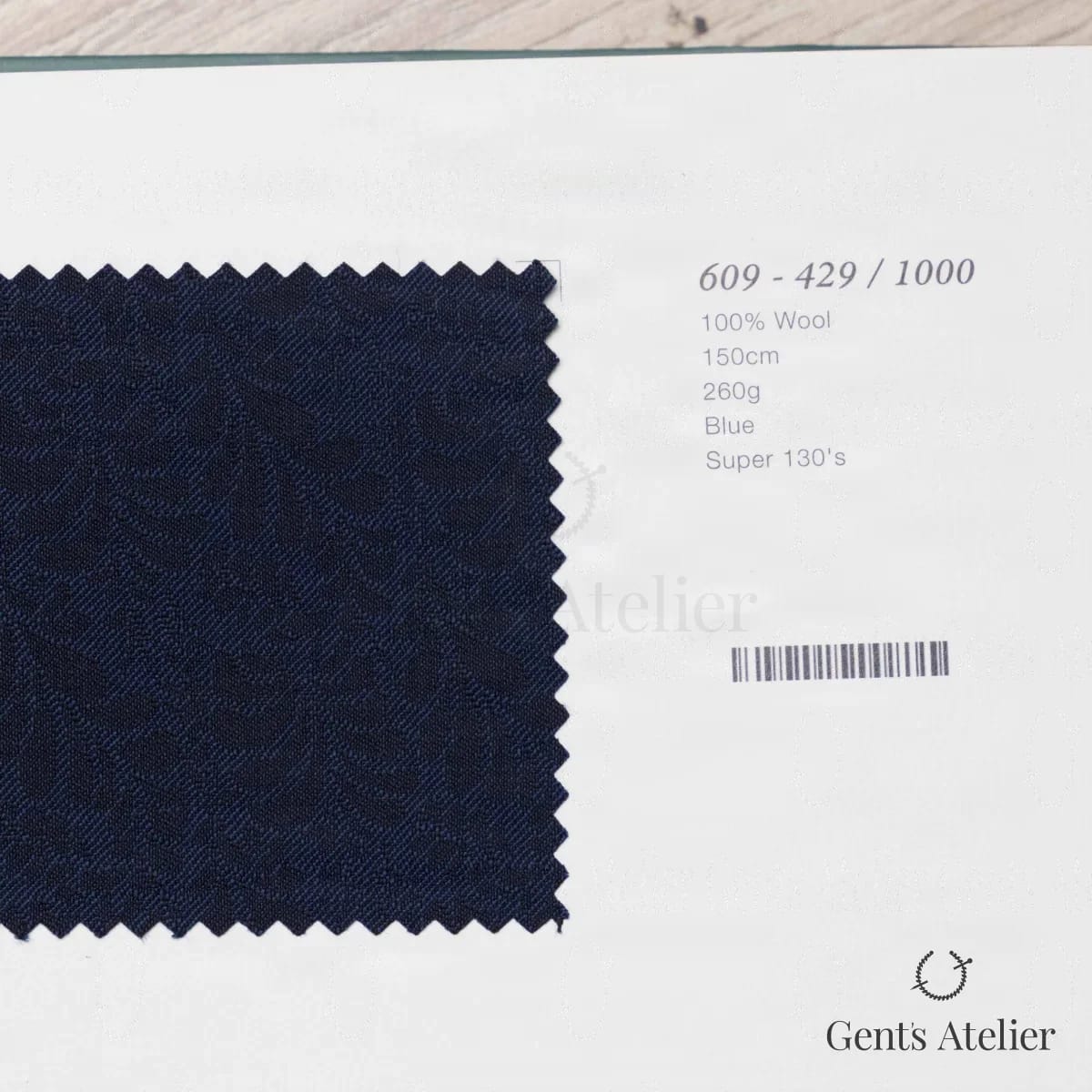 Образец ткани Marzoni 609 - 429 / 1000 с этикеткой — Синий