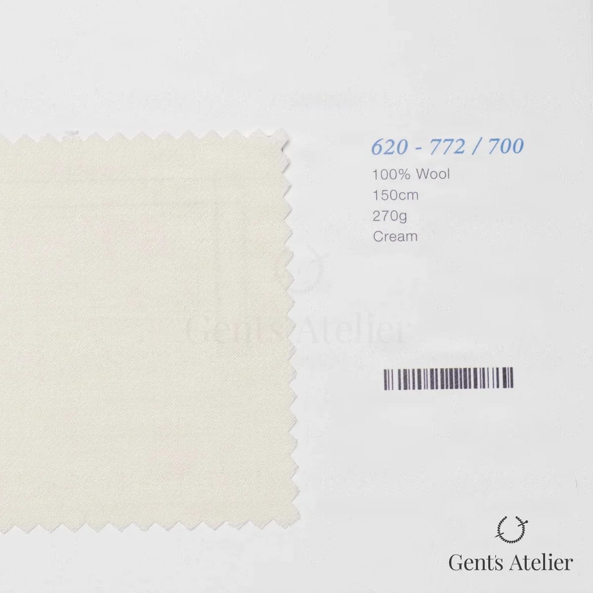 Образец ткани Marzoni 620 - 772 / 700 с этикеткой — Кремовый