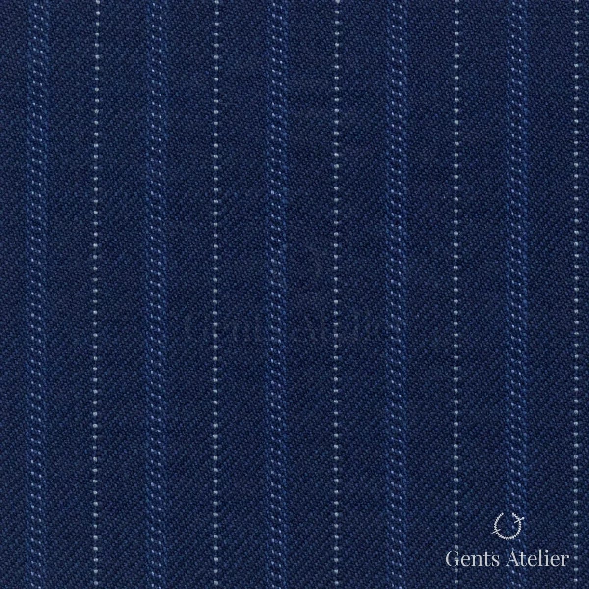 Костюмная ткань Marzoni 628 - 701 / 1200 — Синий / Белый, в полоску, 92% шерсть, 8% Cashmere