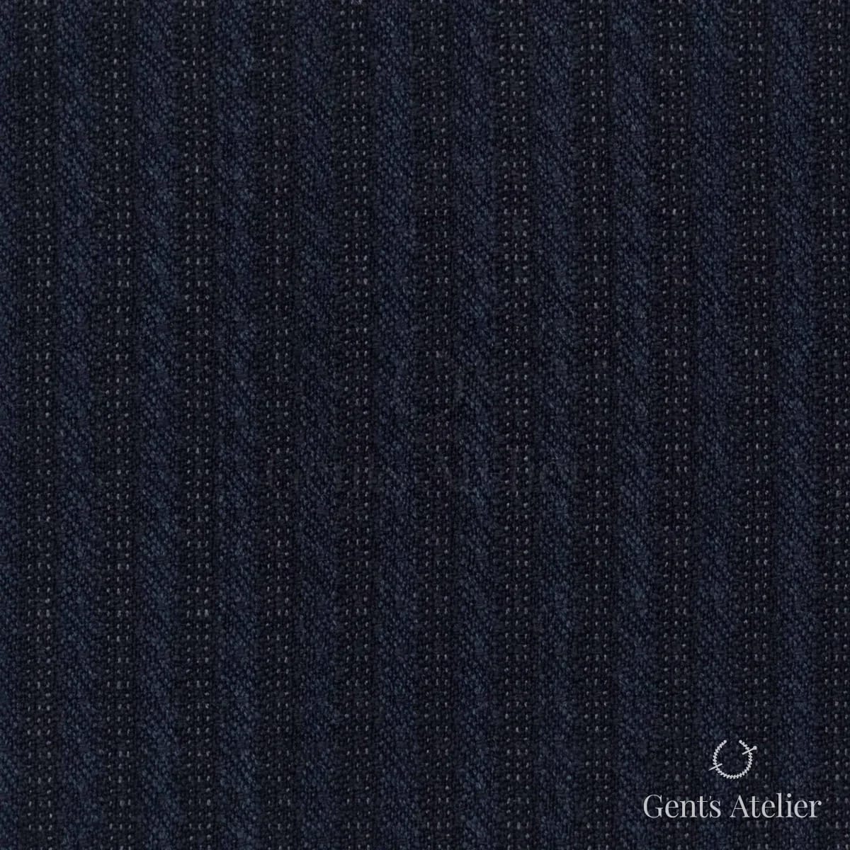 Костюмная ткань Marzoni 628 - 722 / 1500 — Тёмно-синий, в полоску, 100% шерсть