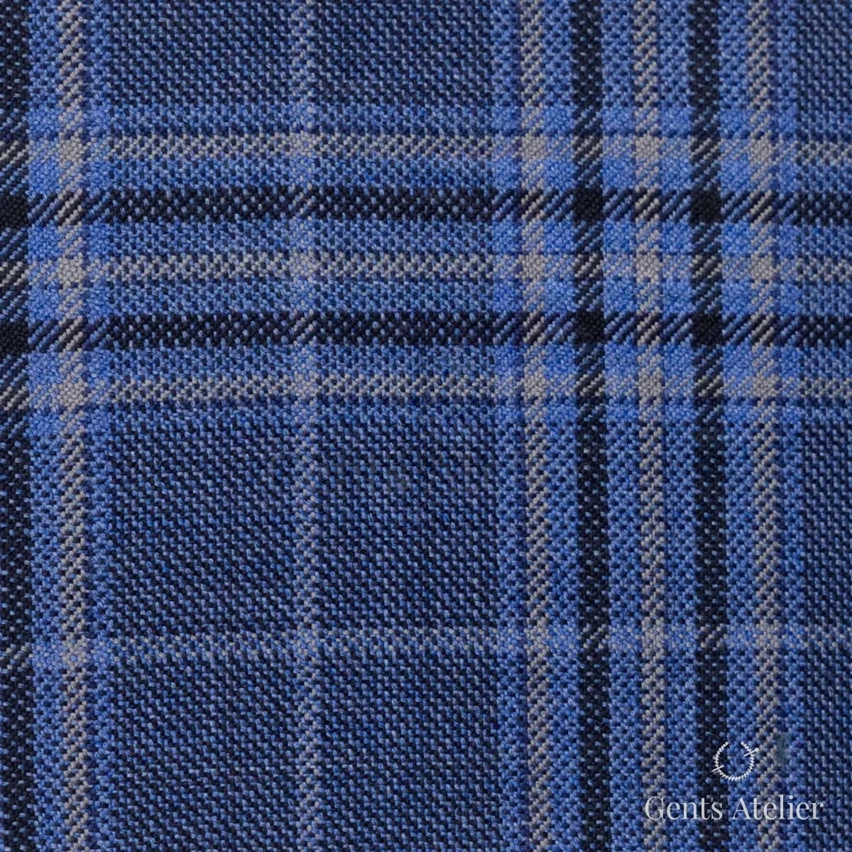 Костюмная ткань Marzoni 600 - 408 / 900 — Синий / Серый, в клетку, 100% шерсть