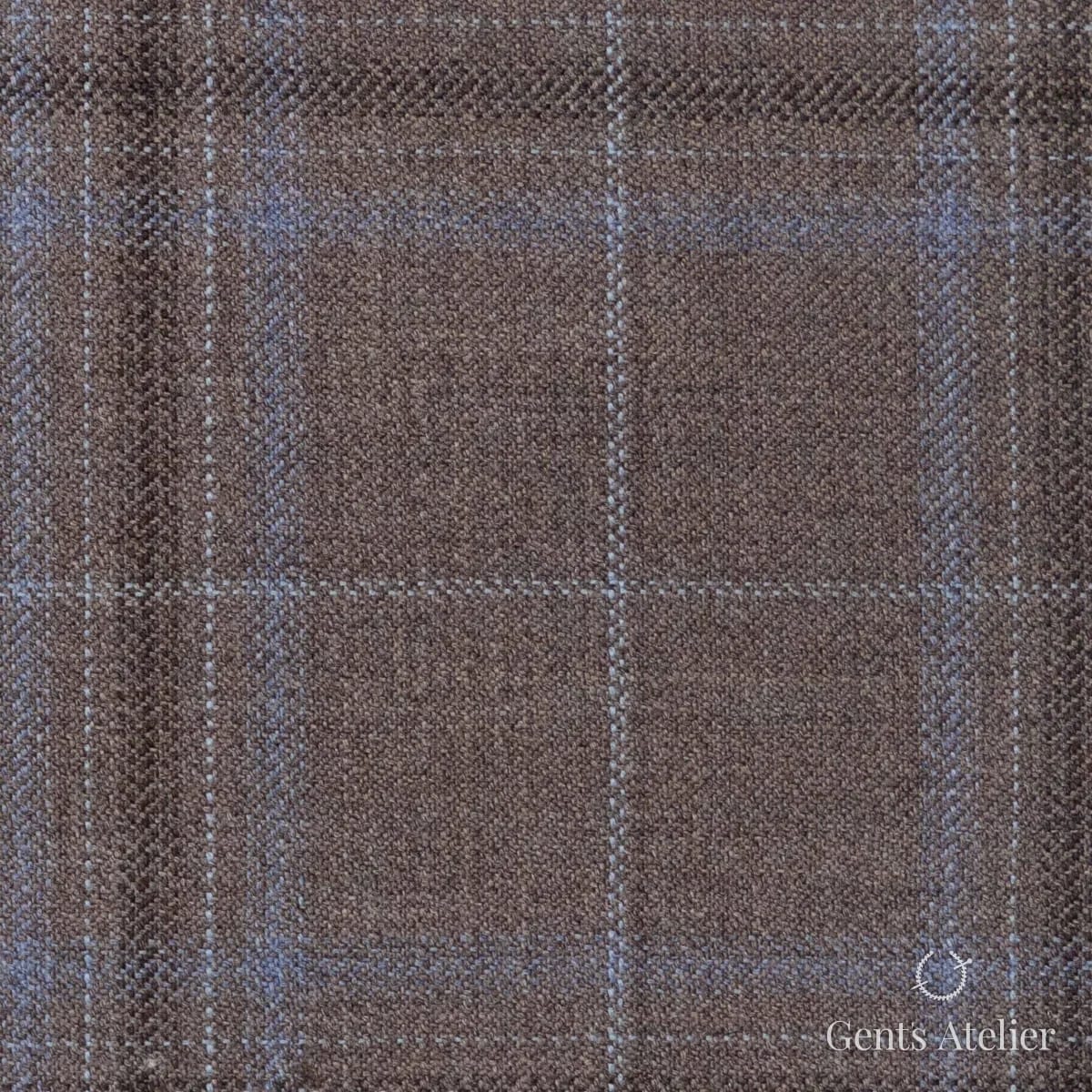 Костюмная ткань Marzoni 600 - 468 / 1000 — Коричневый / Голубой, виндоупейн, 100% шерсть