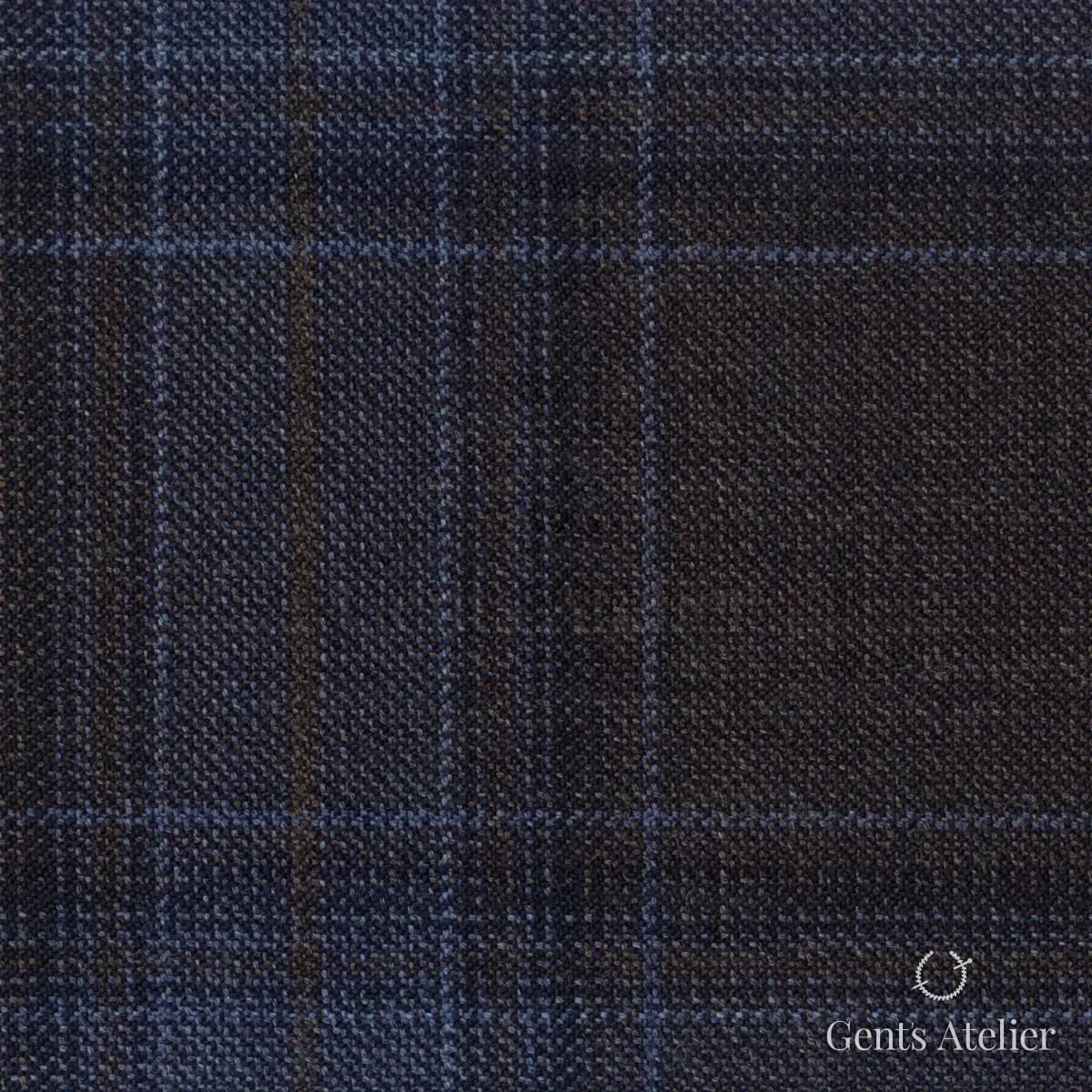 Костюмная ткань Marzoni 600 - 558 / 1000 — Коричневый / Синий, виндоупейн, 100% шерсть