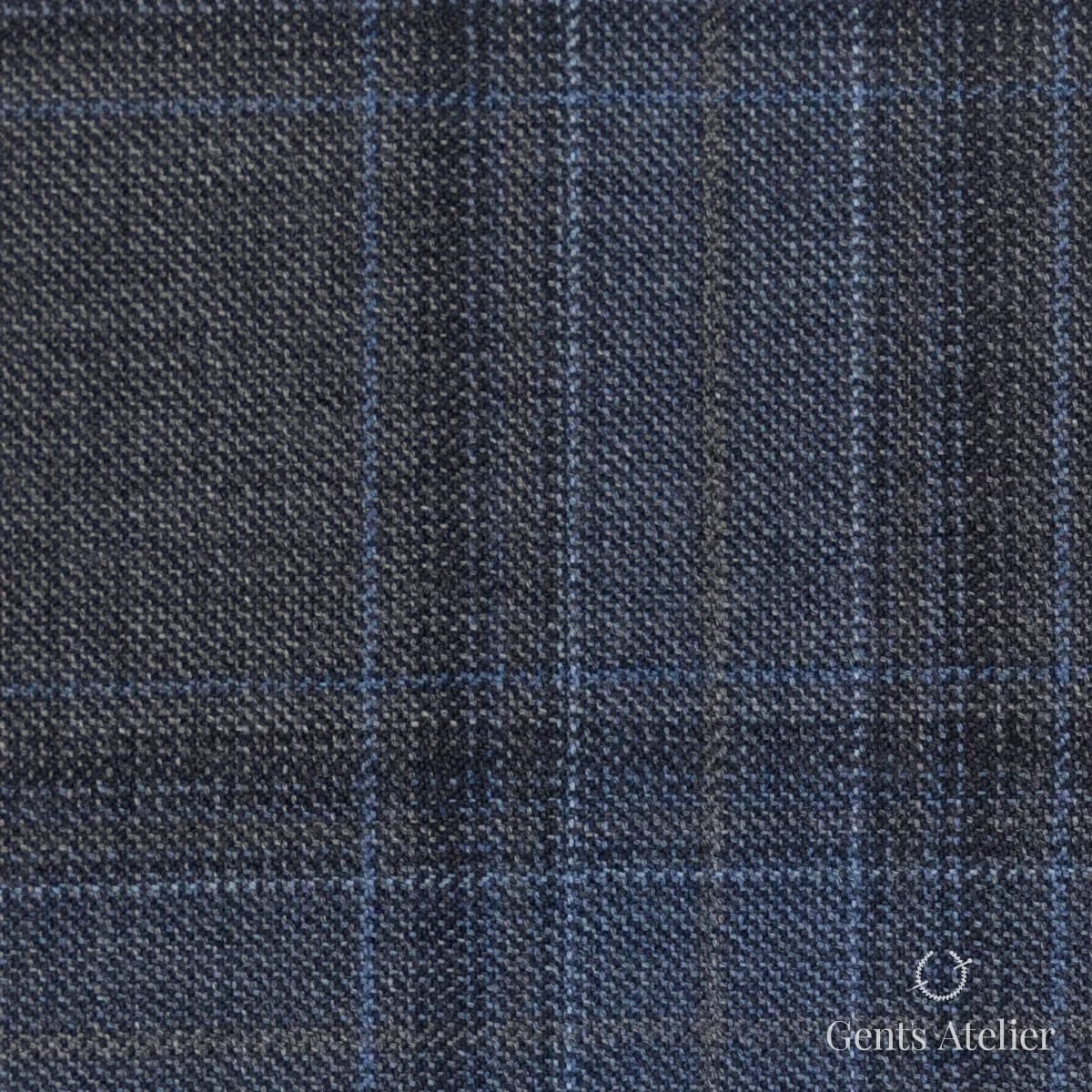 Костюмная ткань Marzoni 600 - 559 / 1000 — Серый / Синий, виндоупейн, 100% шерсть