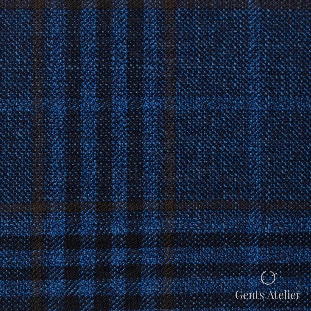 Костюмная ткань Marzoni 600 - 562 / 1000 — Синий / Коричневый, виндоупейн, 100% шерсть