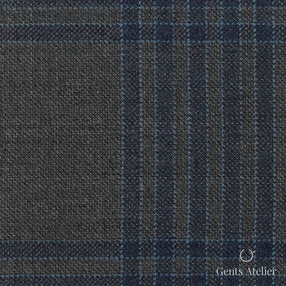 Костюмная ткань Marzoni 600 - 567 / 1000 — Оливковый / Синий, виндоупейн, 100% шерсть
