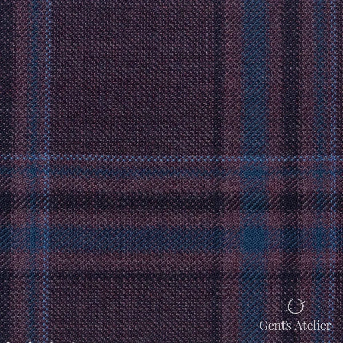 Костюмная ткань Marzoni 600 - 570 / 1000 — Фиолетовый / Синий, виндоупейн, 100% шерсть