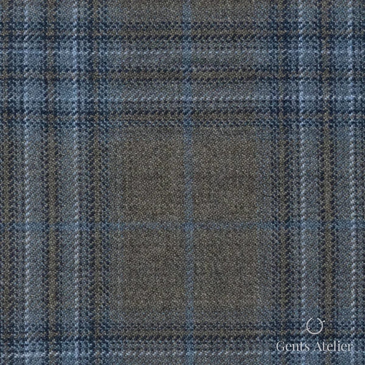 Костюмная ткань Marzoni 600 - 576 / 1000 — Серый / Голубой, виндоупейн, 100% шерсть