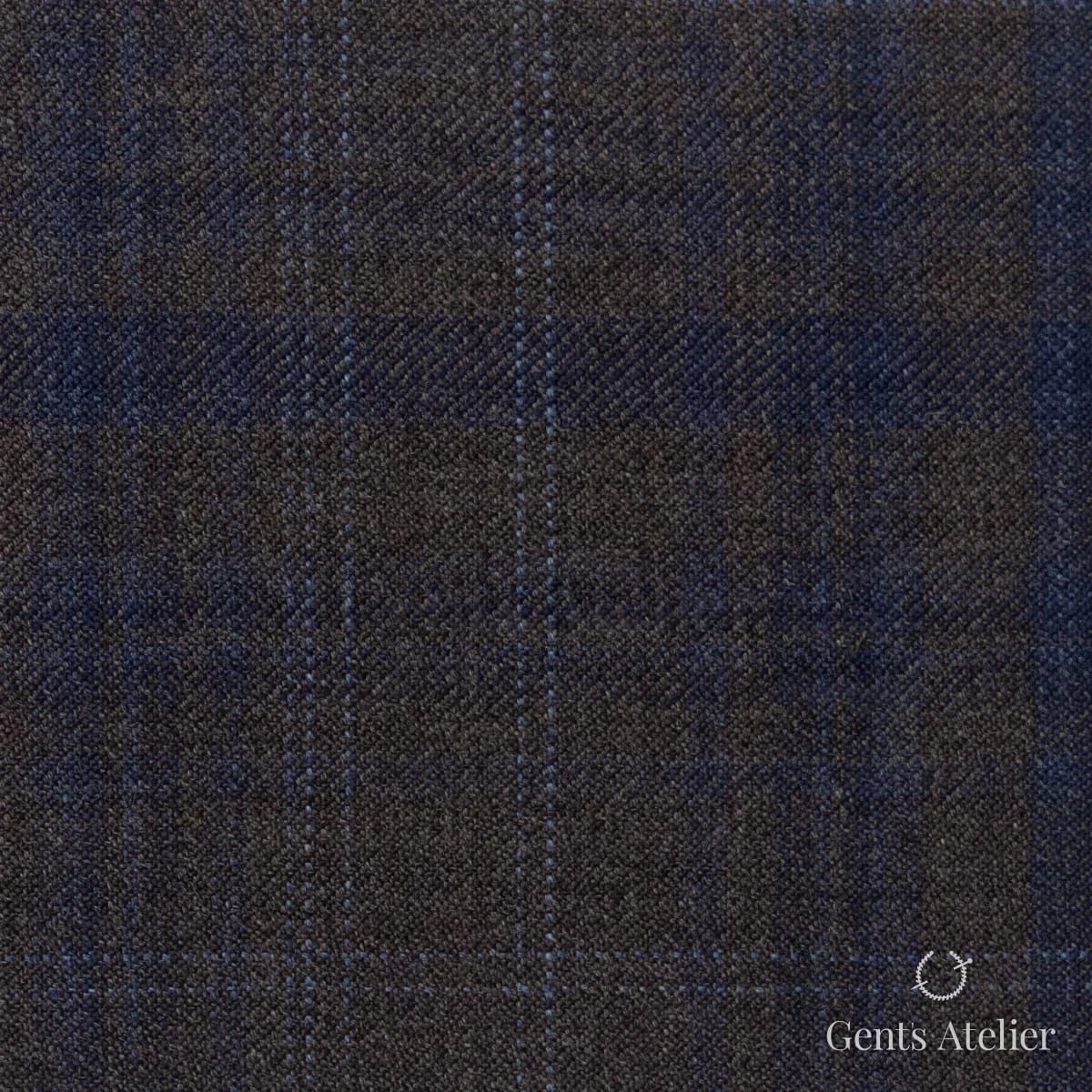 Костюмная ткань Marzoni 600 - 577 / 1000 — Коричневый / Синий, виндоупейн, 100% шерсть