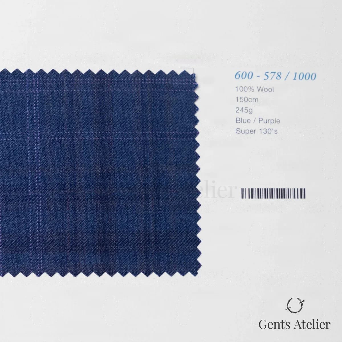 Образец ткани Marzoni 600 - 578 / 1000 с этикеткой — Синий / Фиолетовый