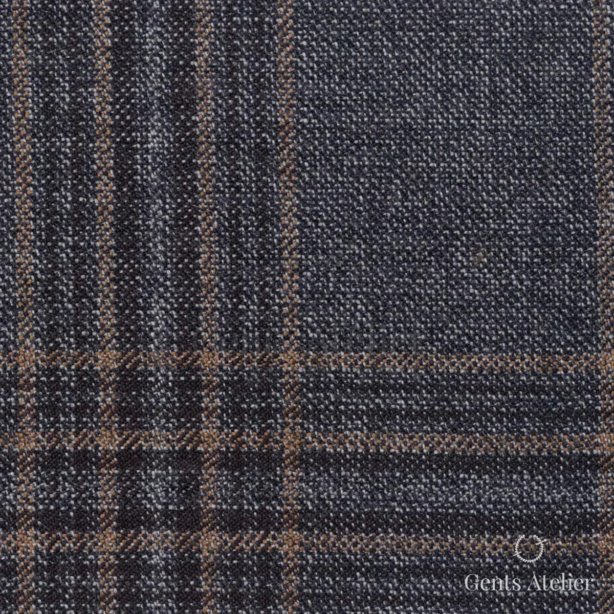Костюмная ткань Marzoni 600 - 582 / 1000 — Серый / Светло-коричневый, виндоупейн, 100% шерсть
