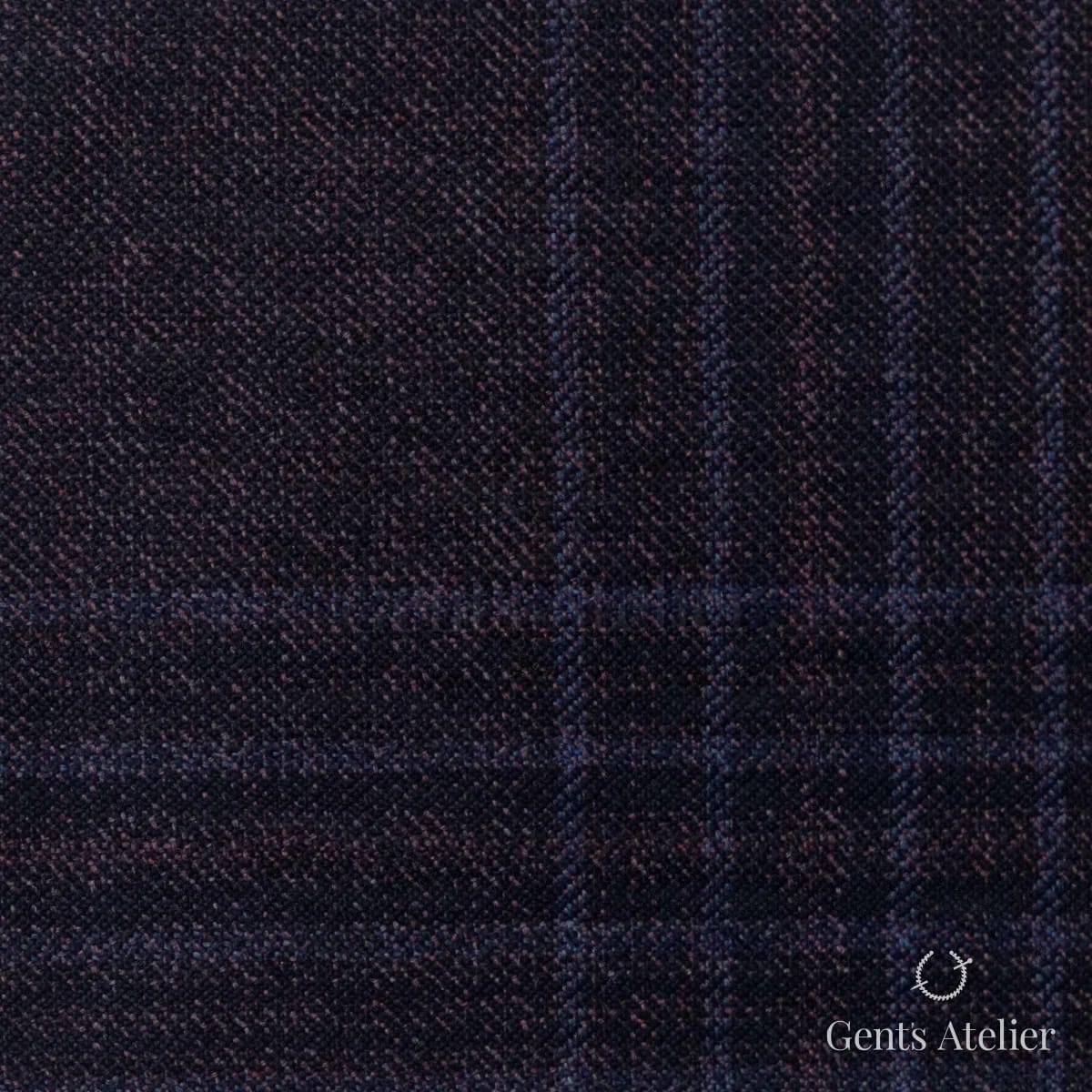 Костюмная ткань Marzoni 600 - 583 / 1000 — Тёмно-фиолетовый / Фиолетовый, виндоупейн, 100% шерсть