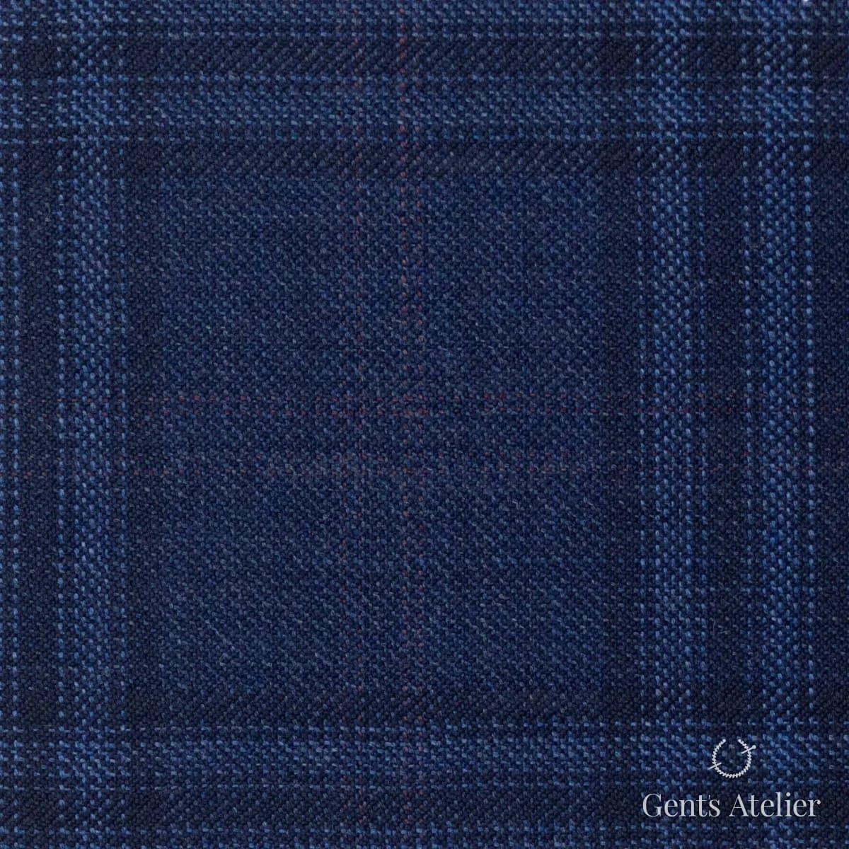 Костюмная ткань Marzoni 600 - 585 / 1000 — Синий / Тёмно-синий, виндоупейн, 100% шерсть