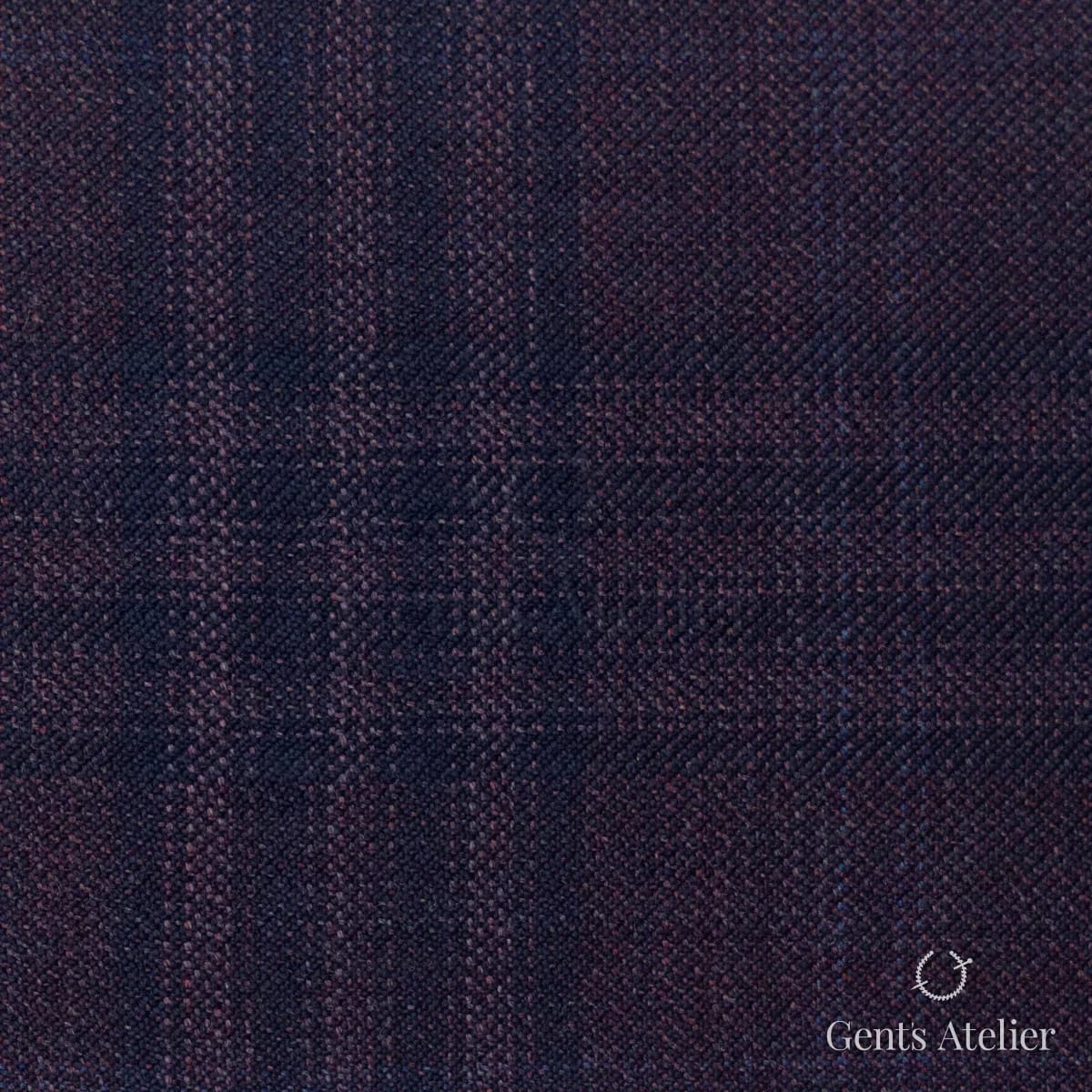 Костюмная ткань Marzoni 600 - 586 / 1000 — Фиолетовый / Тёмно-синий, виндоупейн, 100% шерсть
