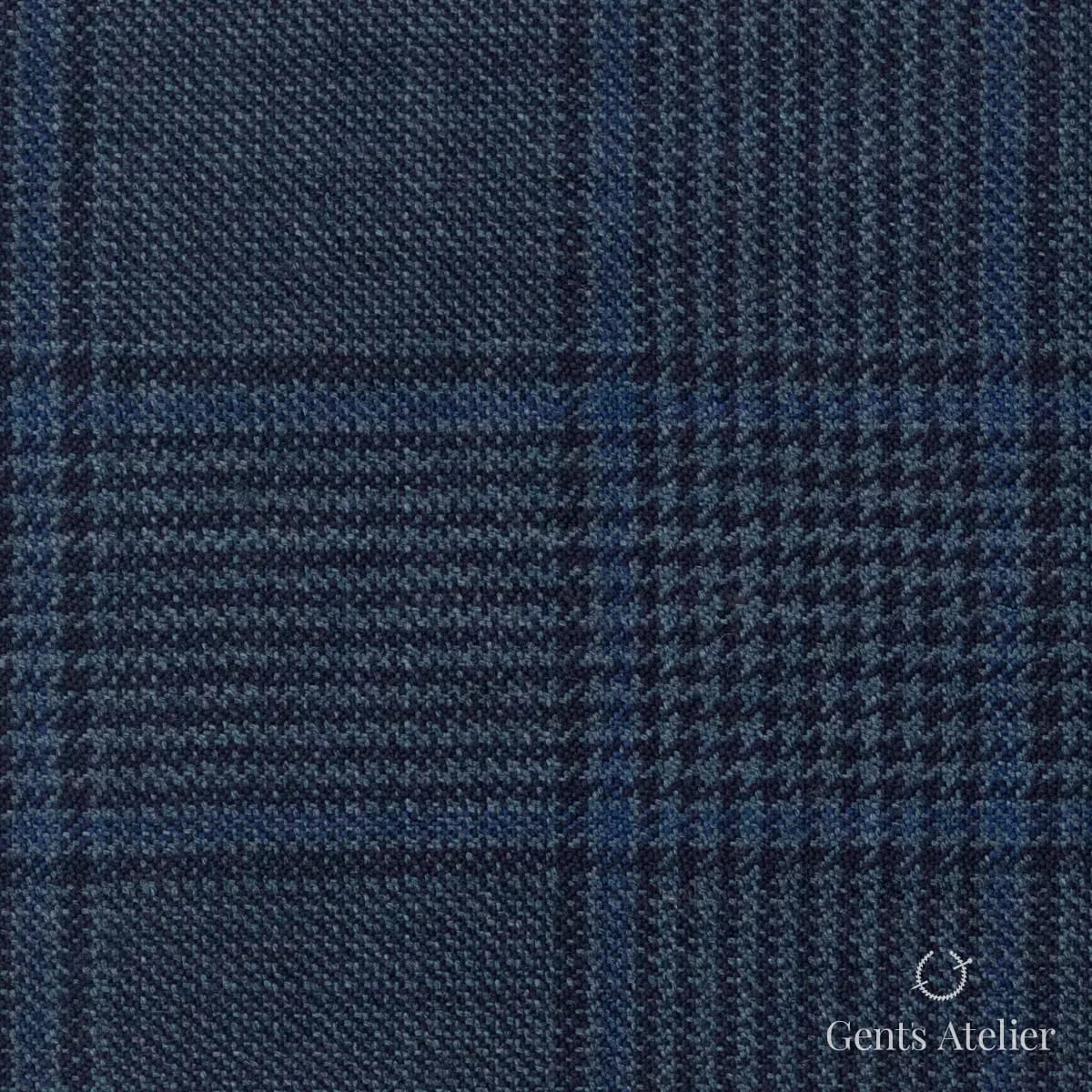 Костюмная ткань Marzoni 600 - 588 / 1000 — Синий / Синий, в клетку, 100% шерсть