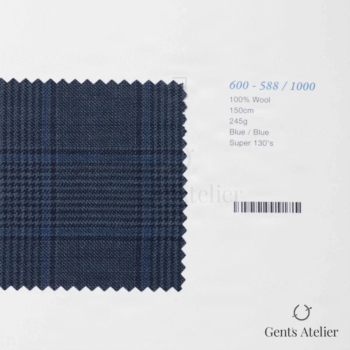 Образец ткани Marzoni 600 - 588 / 1000 с этикеткой — Синий / Синий