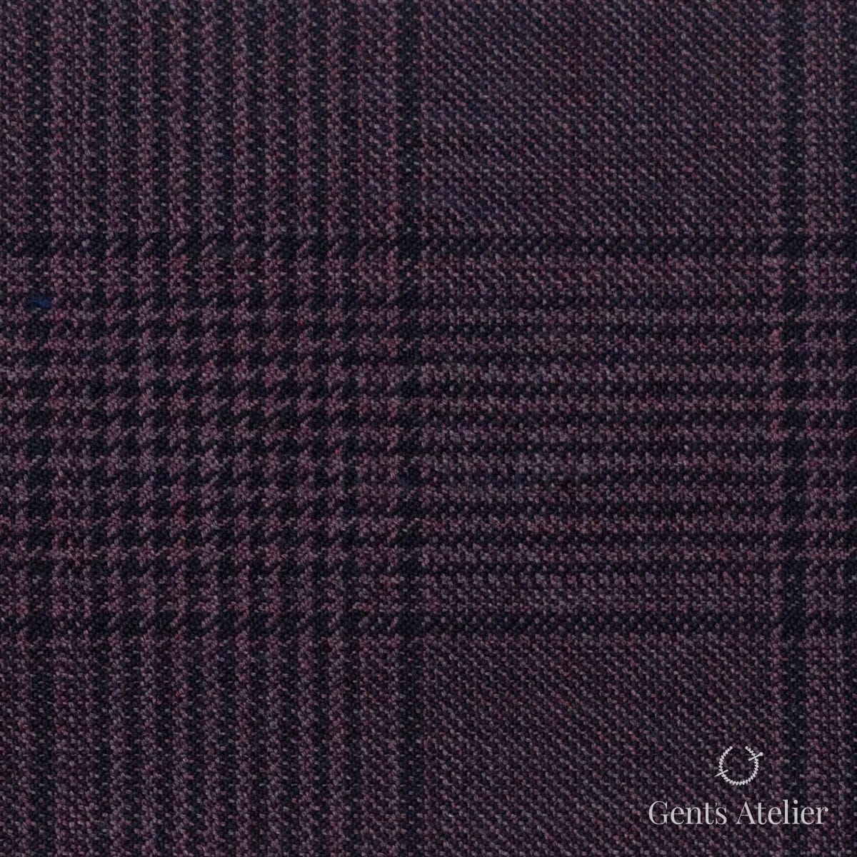 Костюмная ткань Marzoni 600 - 589 / 1000 — Бордовый / Чёрный, в клетку, 100% шерсть