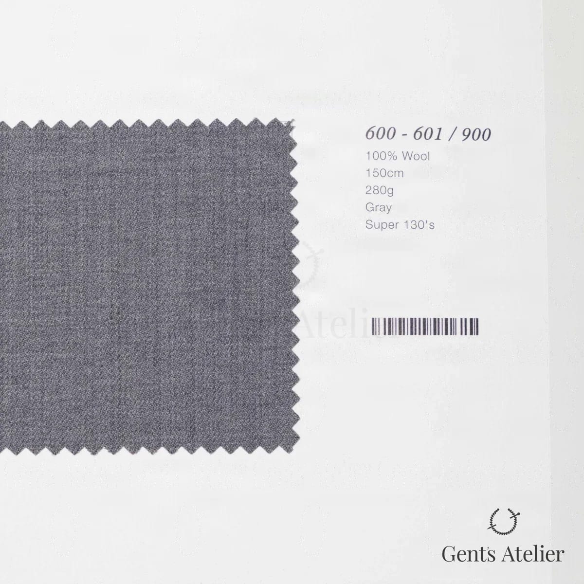 Образец ткани Marzoni 600 - 601 / 900 с этикеткой — Серый
