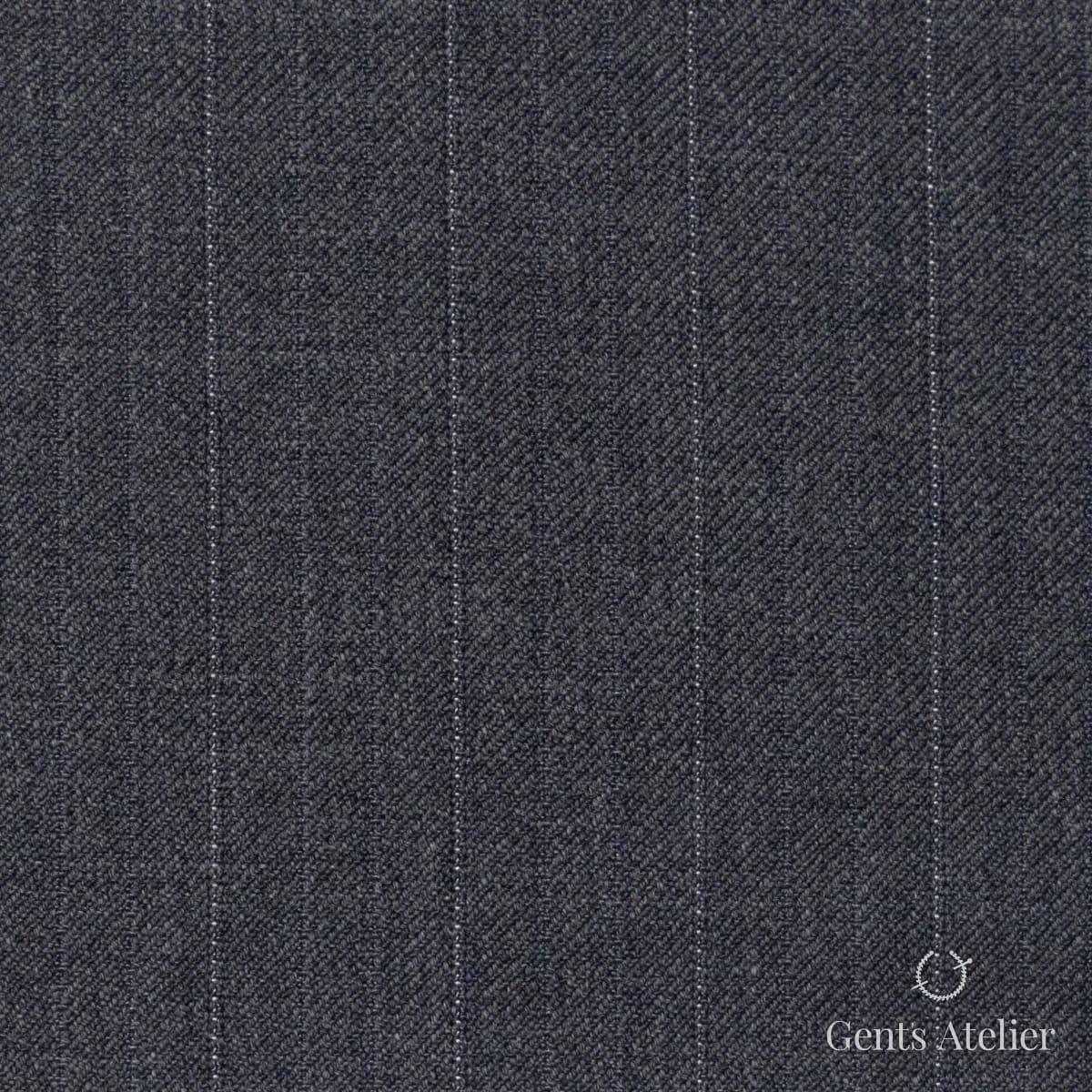 Костюмная ткань Marzoni 607 - 872 / 1000 — Серый / Белый, в полоску, 100% шерсть