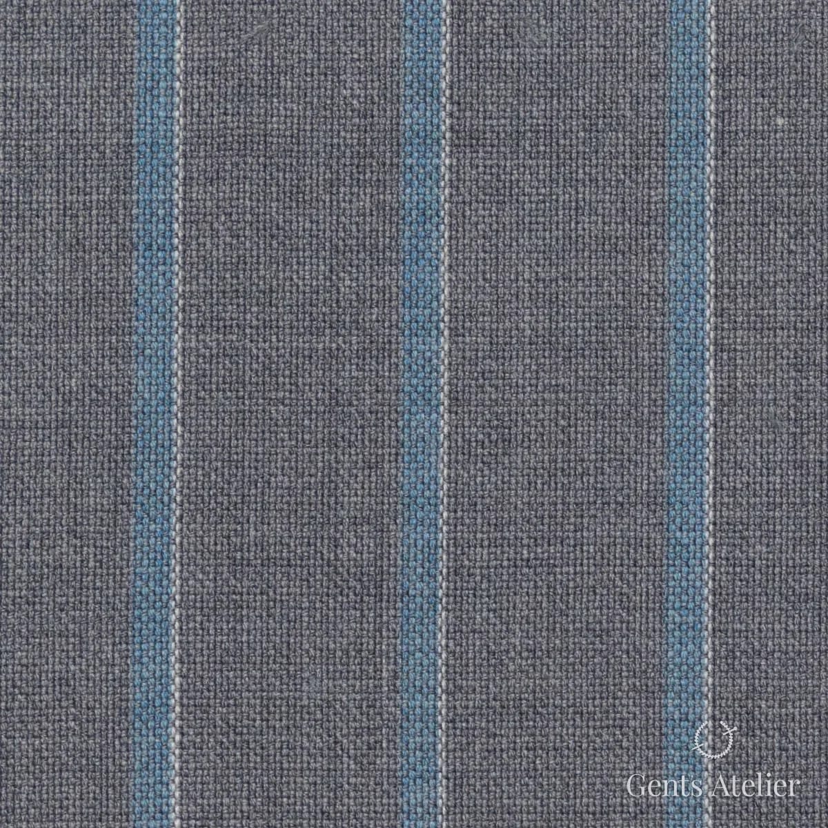 Костюмная ткань Marzoni 607 - 876 / 1000 — Светло-серый / Мятный, в полоску, 100% шерсть