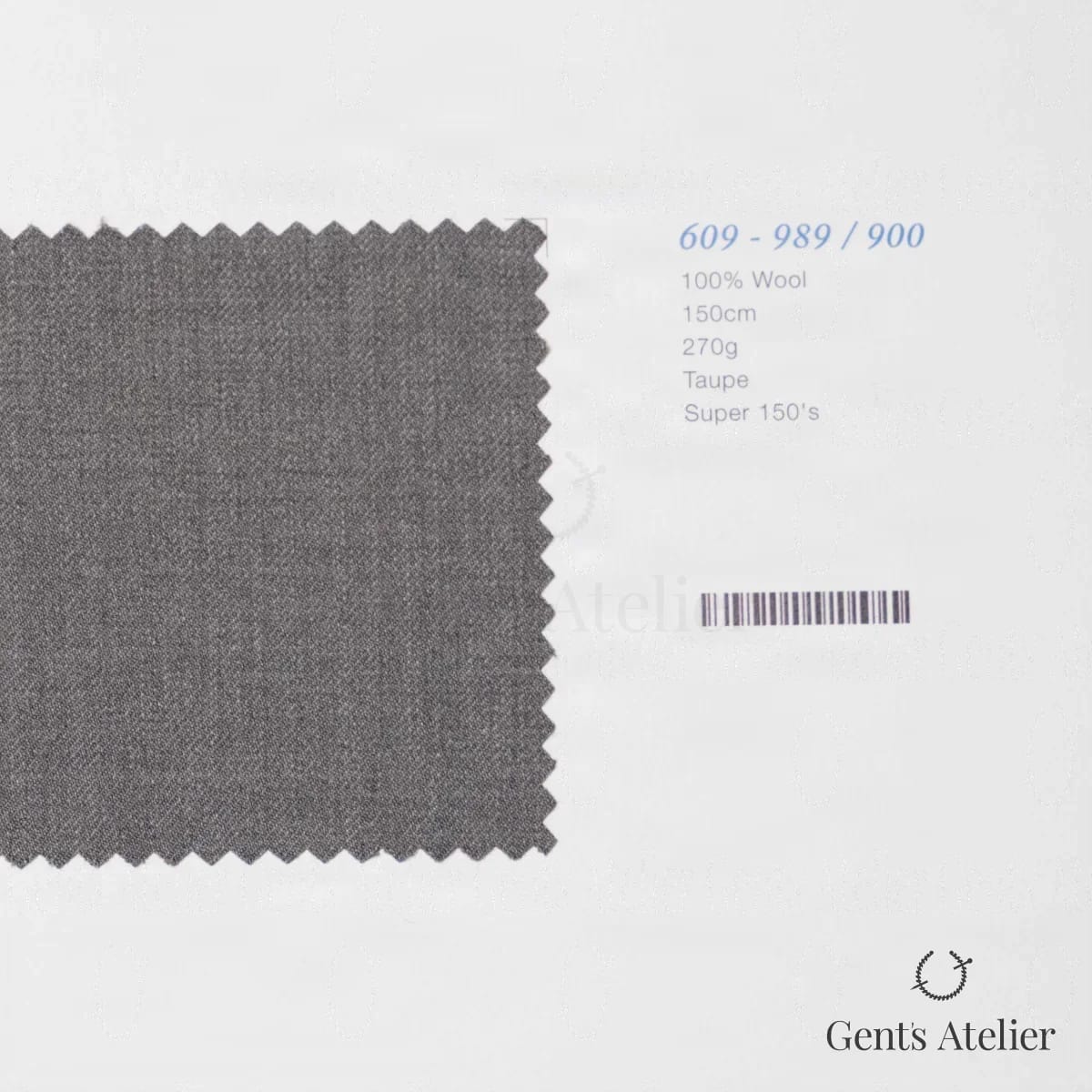 Образец ткани Marzoni 609 - 989 / 900 с этикеткой — Тауп
