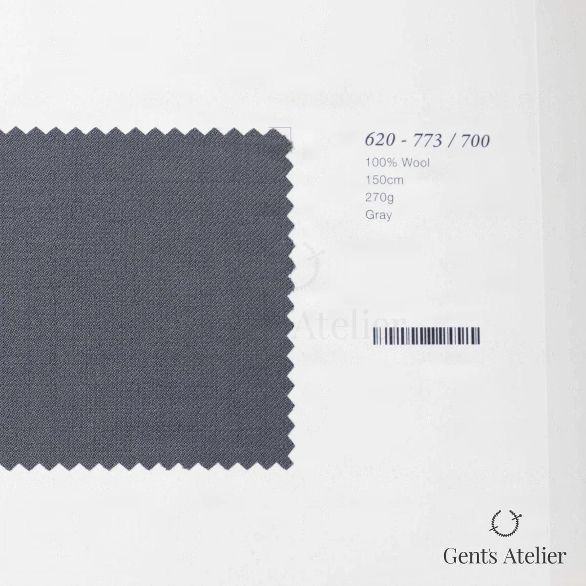 Образец ткани Marzoni 620 - 773 / 700 с этикеткой — Серый