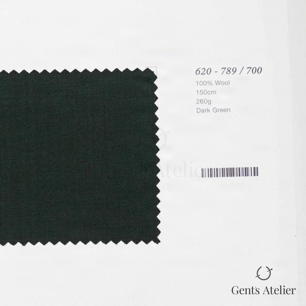 Образец ткани Marzoni 620 - 789 / 700 с этикеткой — Тёмно-зелёный