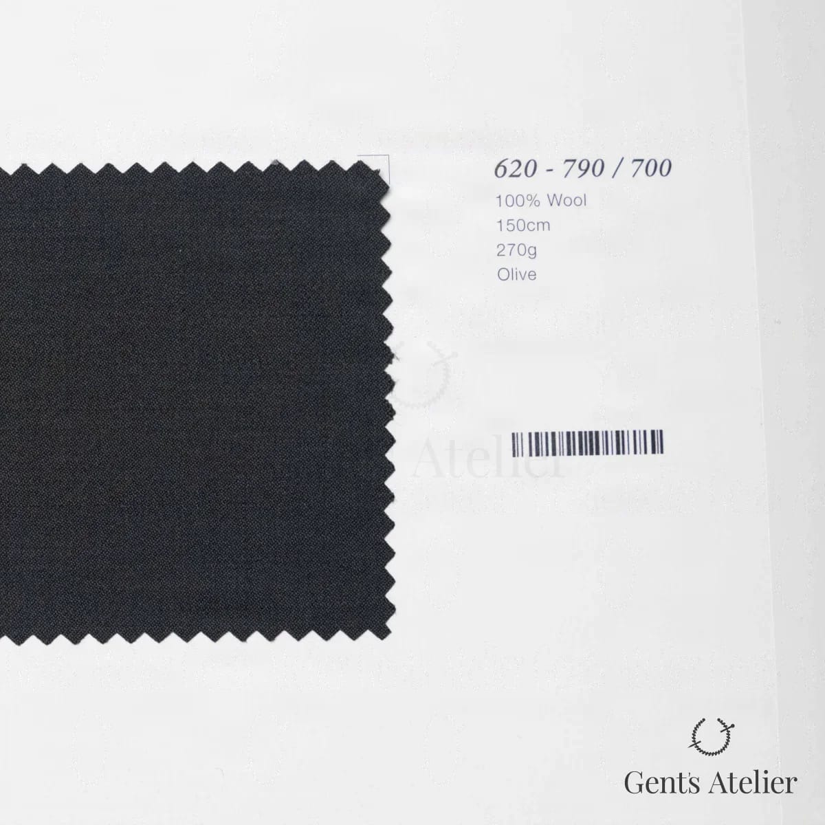 Образец ткани Marzoni 620 - 790 / 700 с этикеткой — Оливковый