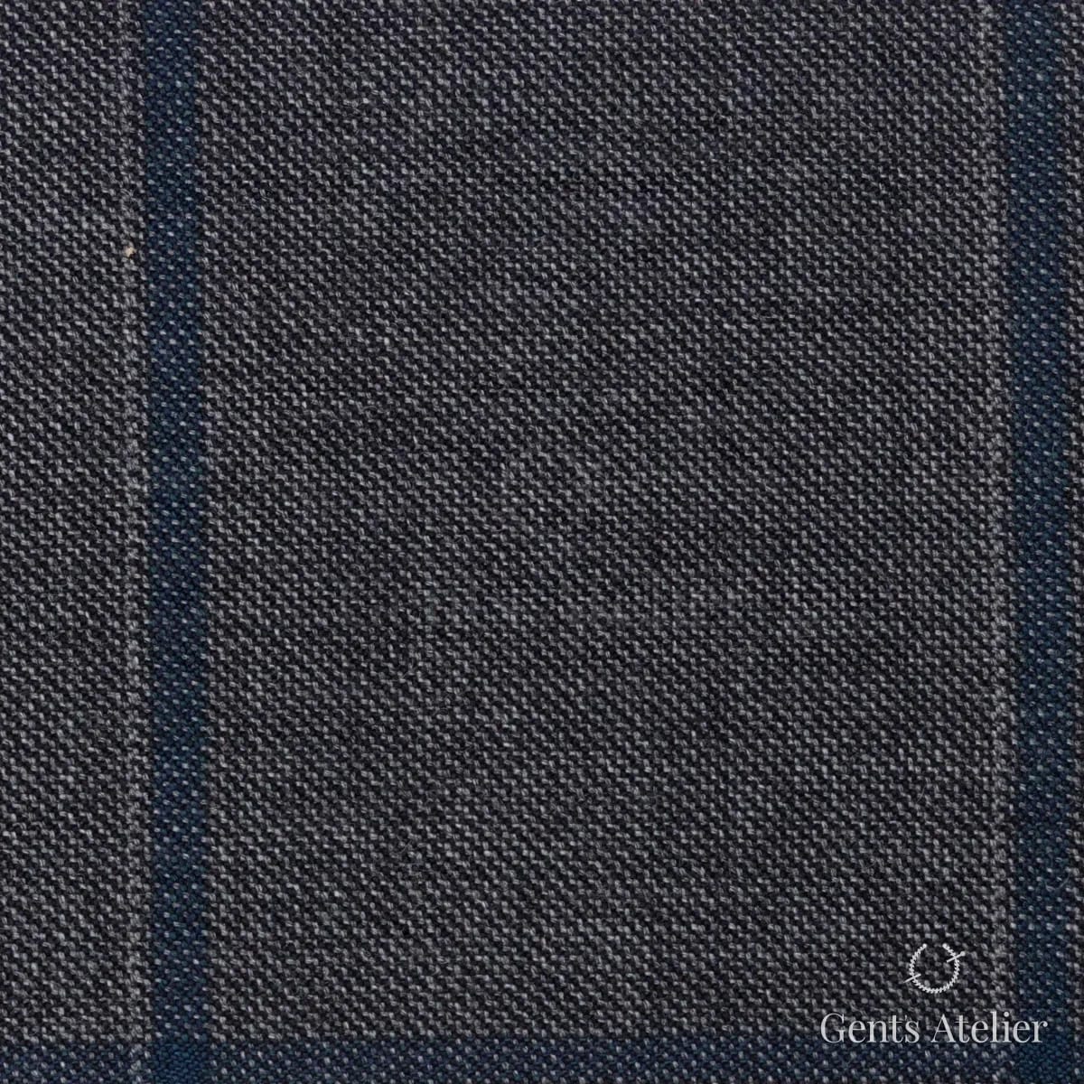 Костюмная ткань Marzoni 621 - 080 / 900 — Серый / Бирюзовый, в полоску, 100% шерсть