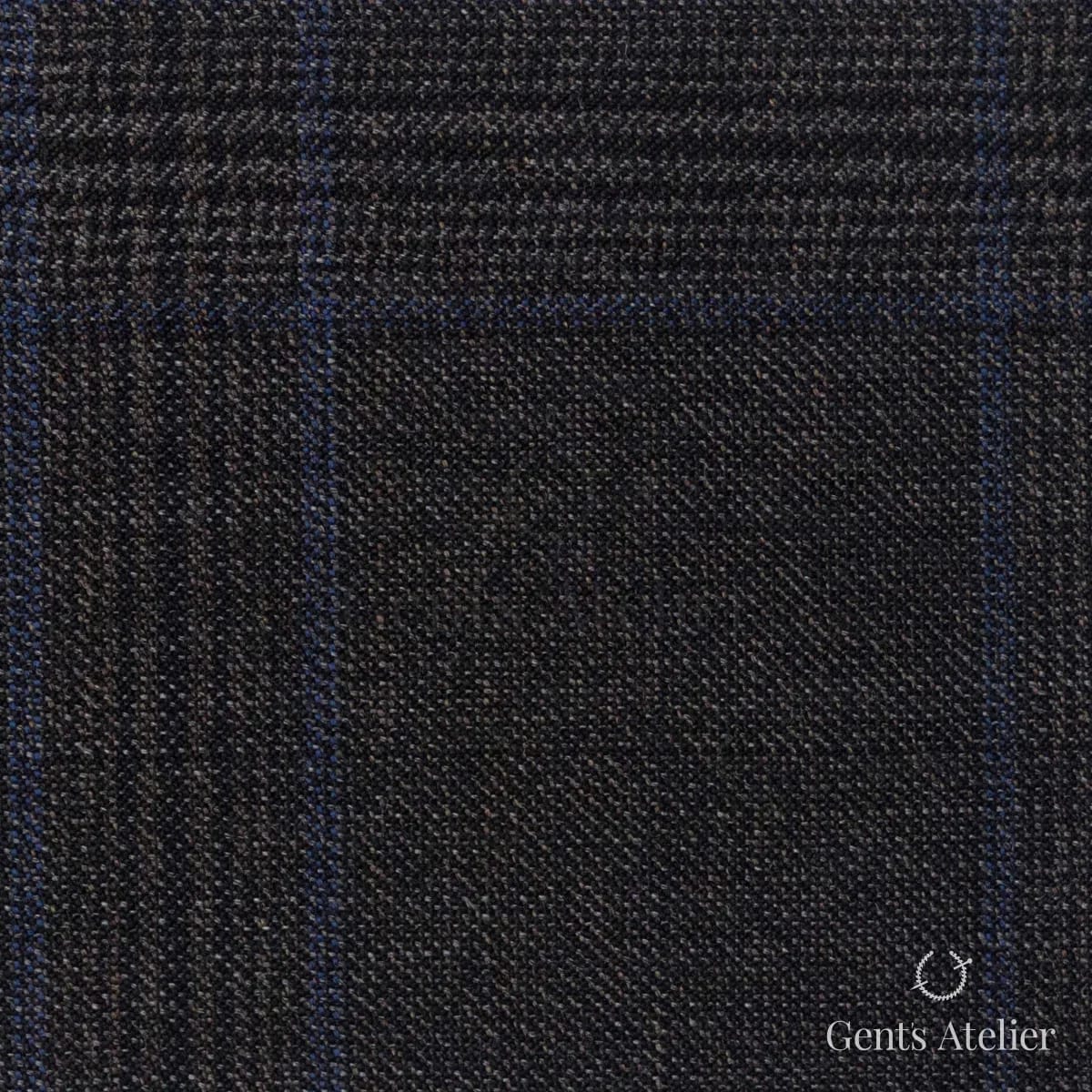 Костюмная ткань Marzoni 621 - 085 / 900 — Коричневый / Синий, виндоупейн, 100% шерсть