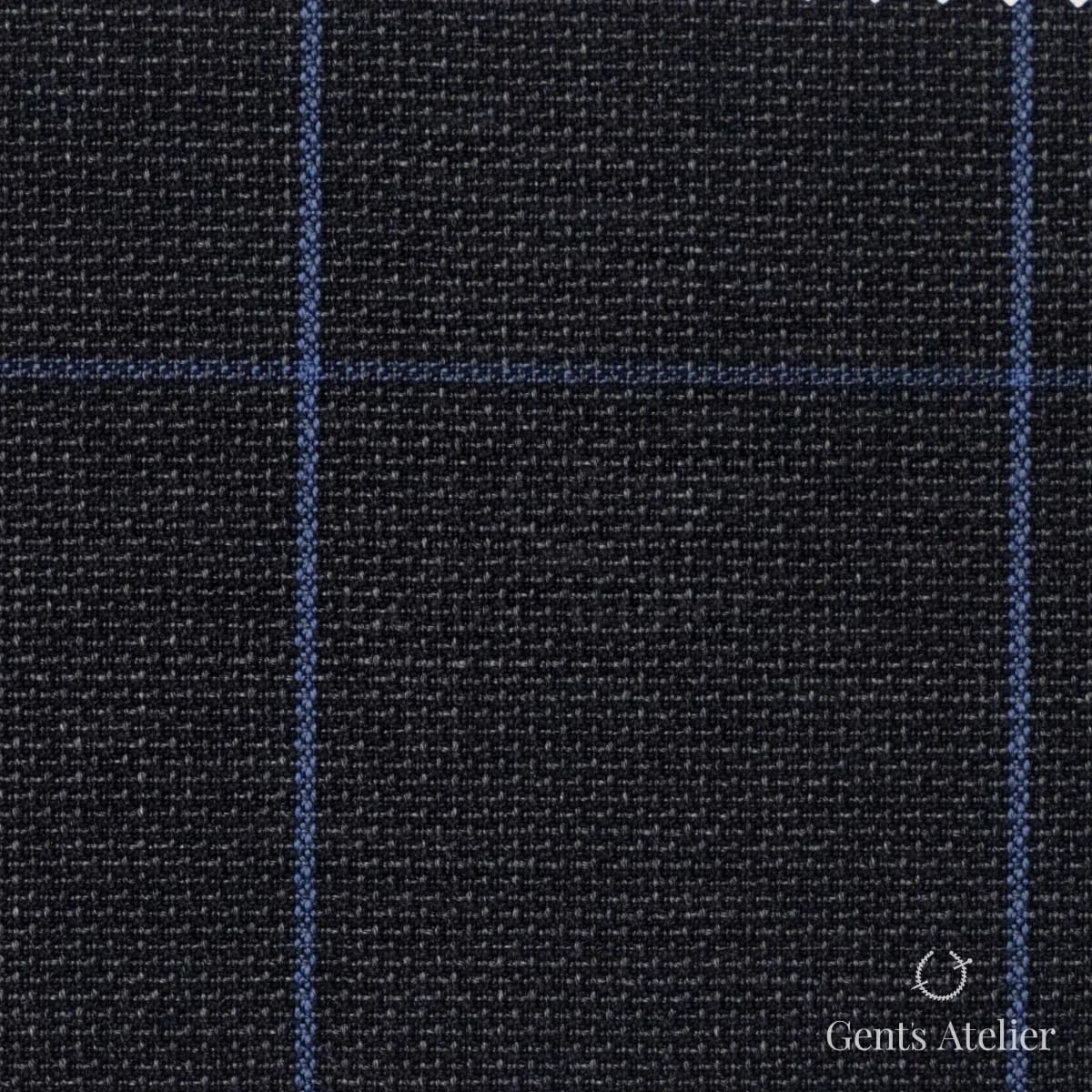 Костюмная ткань Marzoni 621 - 093 / 900 — Серый / Голубой, виндоупейн, 100% шерсть