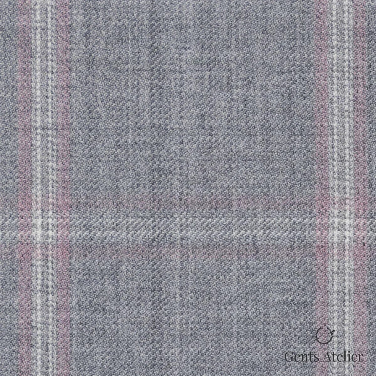 Костюмная ткань Marzoni 621 - 128 / 900 — Серый / Розовый, виндоупейн, 100% шерсть