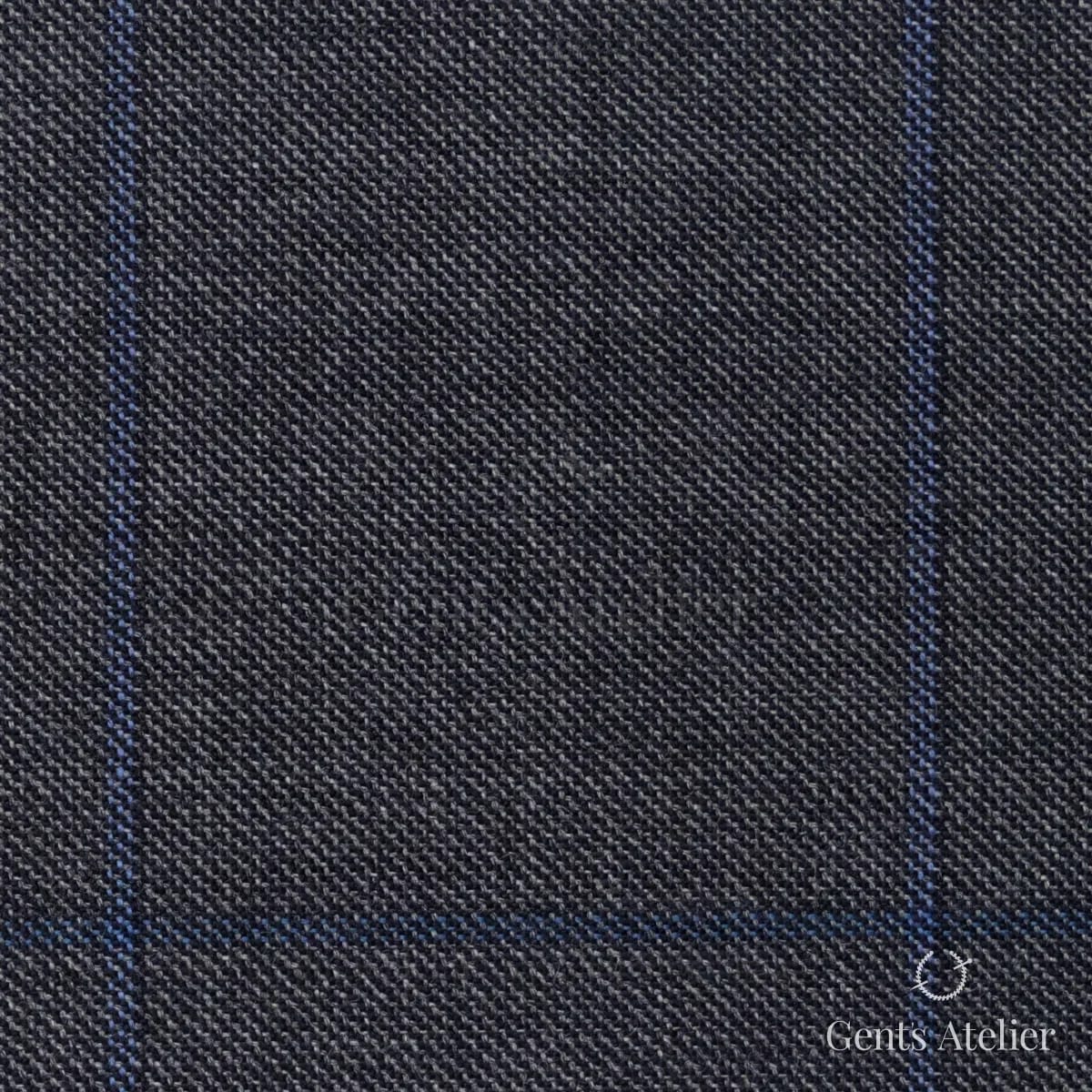 Костюмная ткань Marzoni 621 - 129 / 900 — Графитовый / Синий, виндоупейн, 100% шерсть