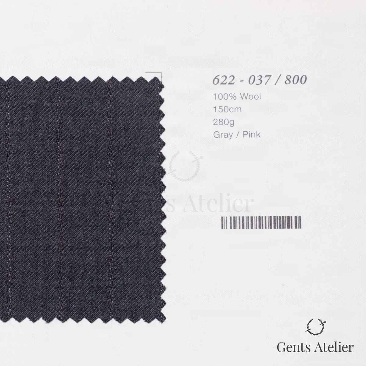 Образец ткани Marzoni 622 - 037 / 800 с этикеткой — Серый / Розовый