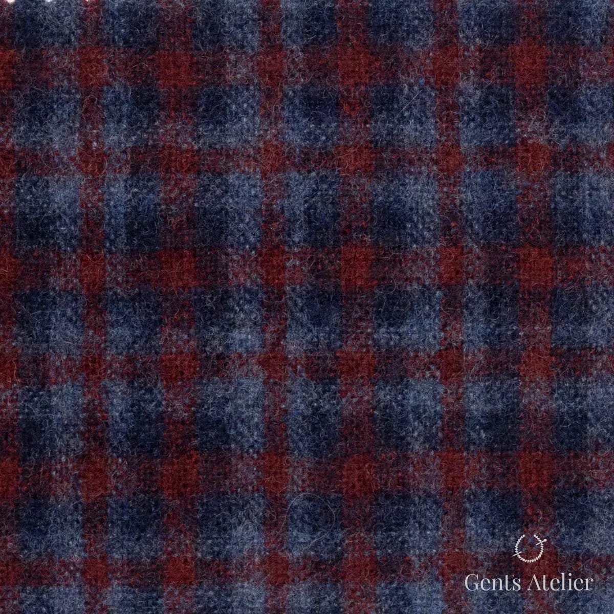 Костюмная ткань Marzoni 601 - 605 / 900 — Синий / Кирпичный, в клетку, 100% шерсть