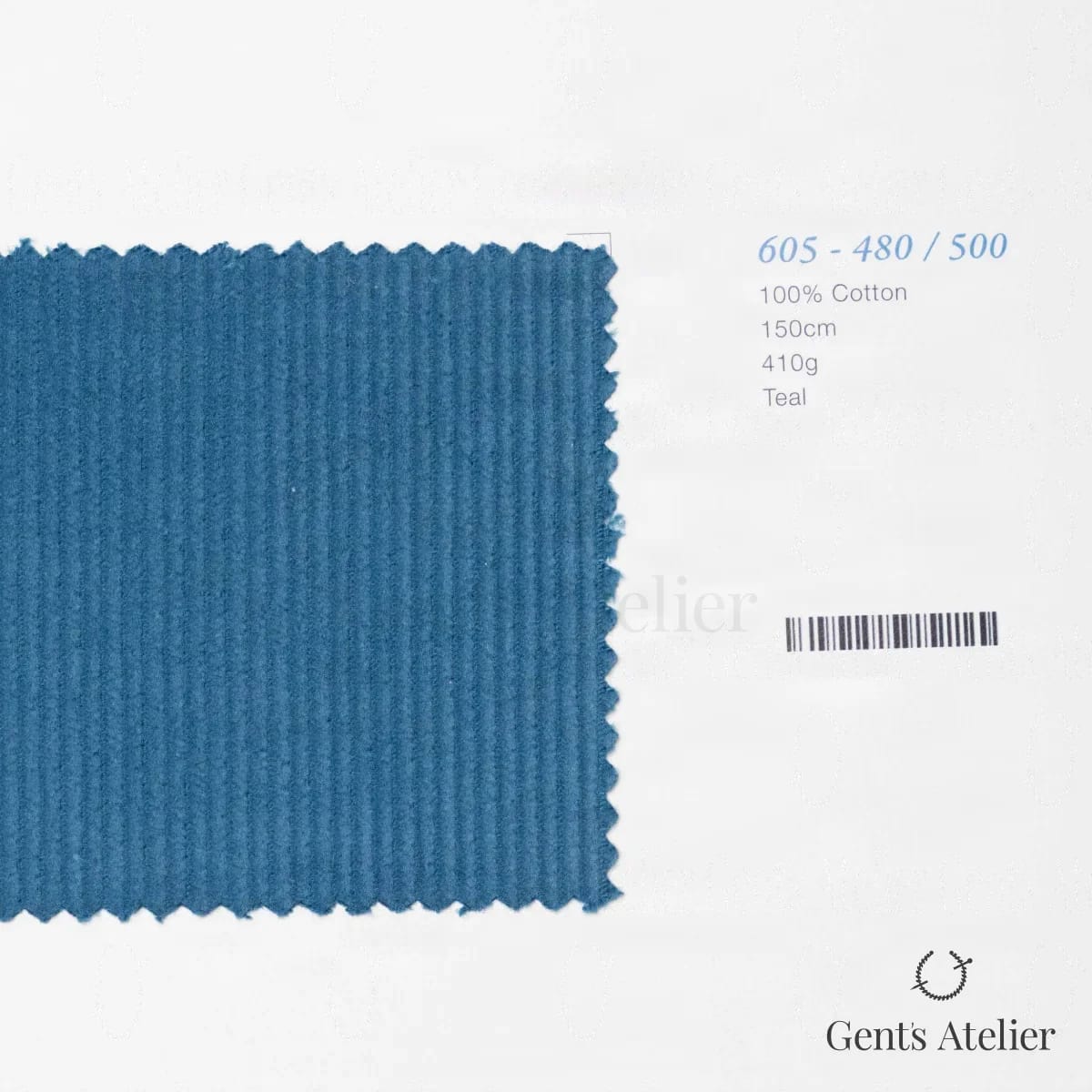 Образец ткани Marzoni 605 - 480 / 500 с этикеткой — Бирюзовый