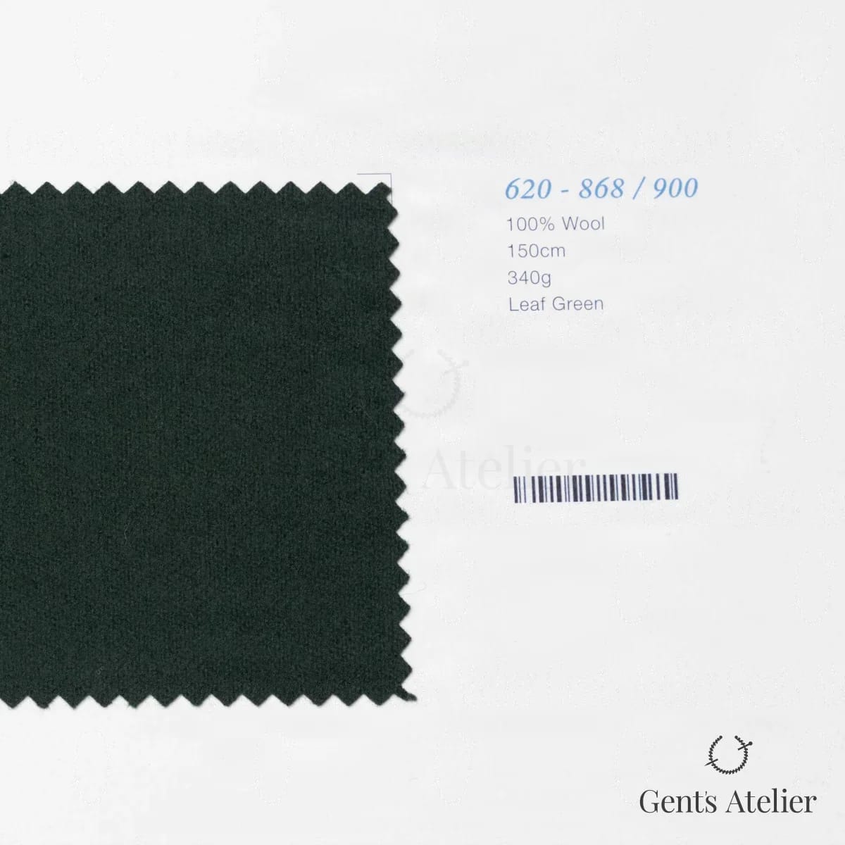 Образец ткани Marzoni 620 - 868 / 900 с этикеткой — Зелёный