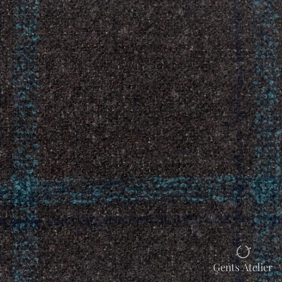 Костюмная ткань Marzoni 641 - 149 / 1000 — Коричневый / Бирюзовый / Тёмно-синий, виндоупейн, 45% шерсть, 41% Cotton, 14% Polyamide