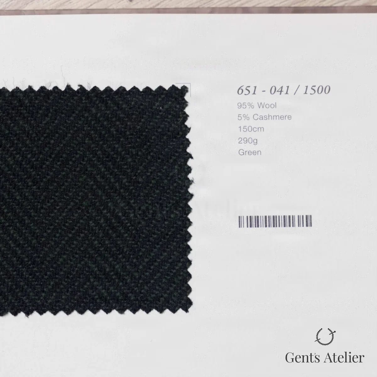 Образец ткани Marzoni 651 - 041 / 1500 с этикеткой — Зелёный