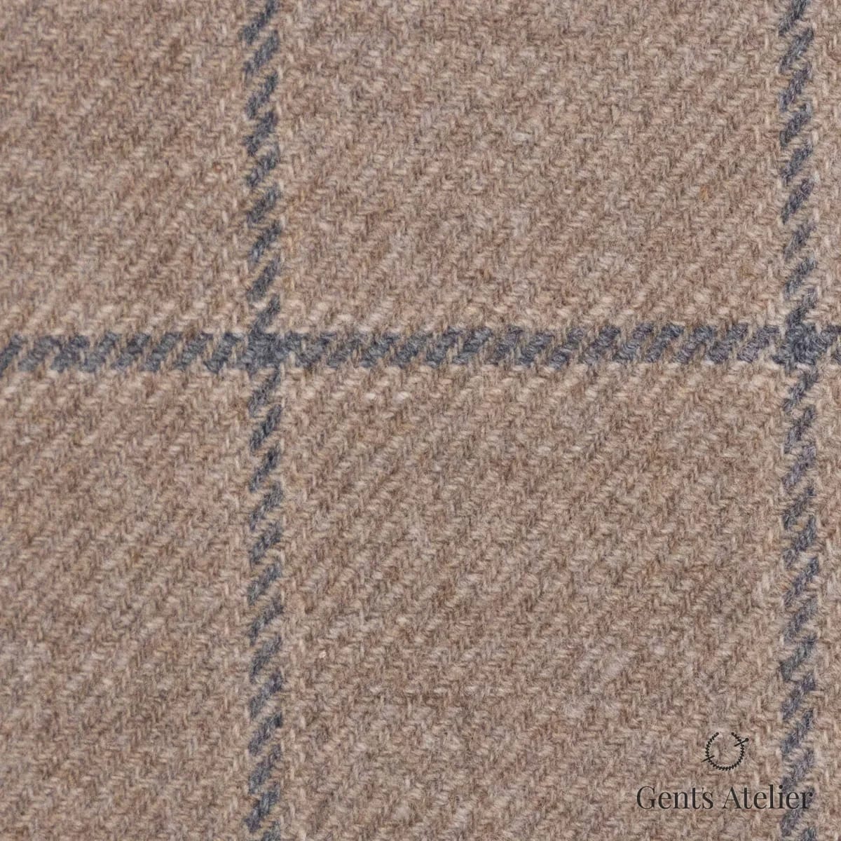 Костюмная ткань Marzoni 651 - 602 / 1200 — Бежевый / Серый, виндоупейн, 90% шерсть, 10% Cashmere