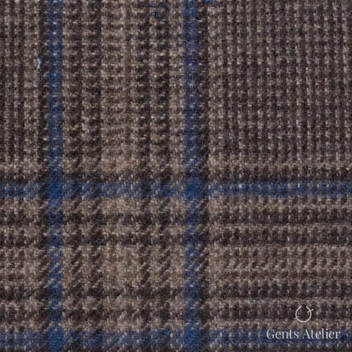 Костюмная ткань Marzoni 651 - 617 / 1200 — Коричневый / Синий, виндоупейн, 90% шерсть, 10% Cashmere