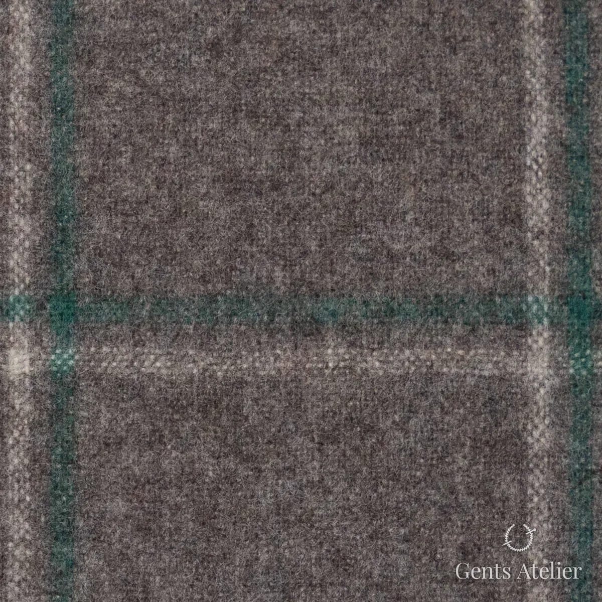 Костюмная ткань Marzoni 651 - 647 / 1200 — Тауп / Зелёный, виндоупейн, 100% шерсть